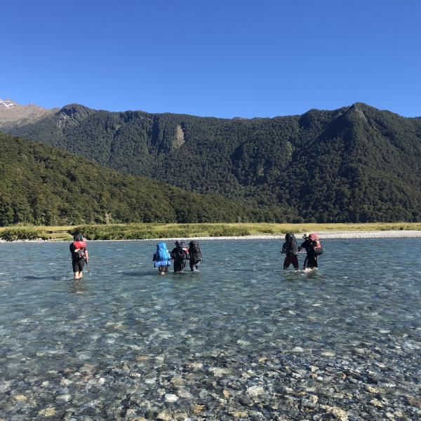 River crossing in New Zealand