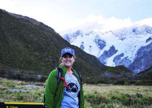 Helen hiking in New Zealand