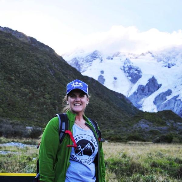 Helen hiking in New Zealand